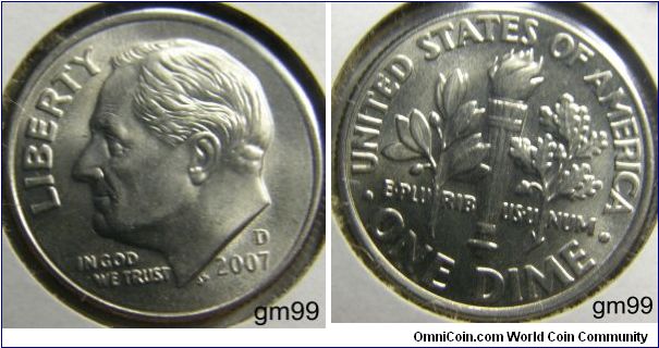 Franklin Delano Roosevelt DIME,2007D