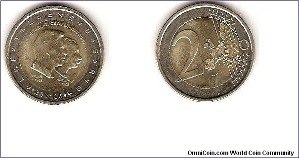 2 euro
commemorative
grand-dukes Adolphe and Henri of Nassau, grand-dukes of Luxemburg