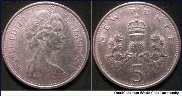 British old large five pence (shilling size)