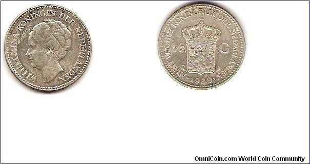 1/2 gulden
Wilhelmina