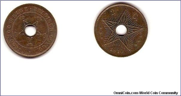 Belgian Congo
2 centimes
Albert I