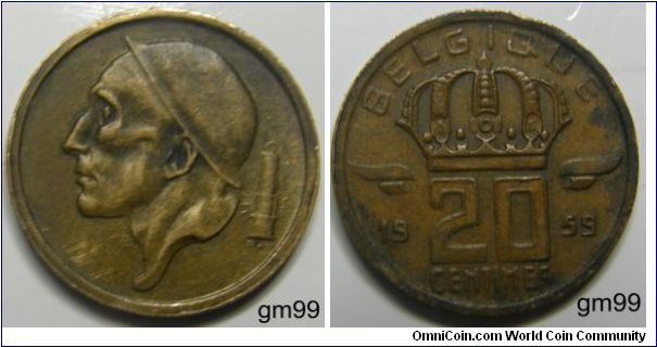 20 Centimes (1953-1963) Belgique