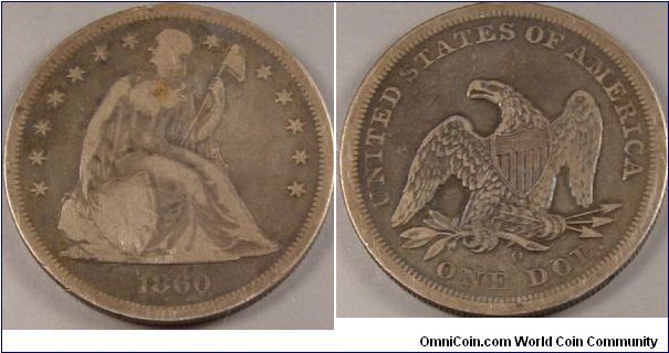 1860 O New Orleans Mint One Dollar