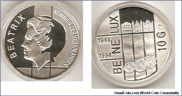 10 gulden
50th anniversary of BeNeLux
Beatrix