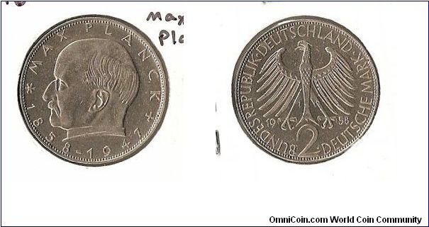 2 Mark, M.Planck, West   Germany