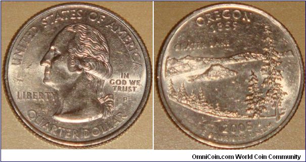 USA, quarter dollar, 2005 Statehood Quarters - Oregon P