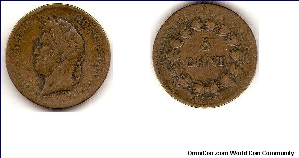 French Colonies
5 centimes
Louis Philippe