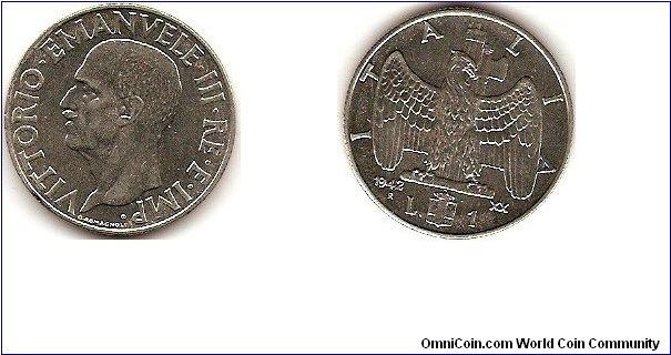 Kingdom of Italy
1 lira
Victor Emanuel III