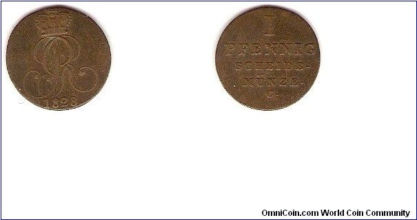 Kingdom of Hannover
1 pfennig
Georg IV