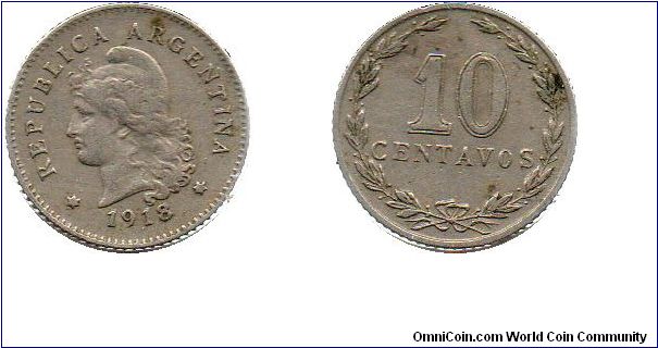 1918 10 centavos