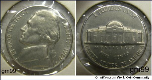 Beginning in 1968, the mintmark was moved from the reverse of the coin to the obverse just below the date.1968S,Mintmark: Small S (for San Francisco, California) below the date on the obverse