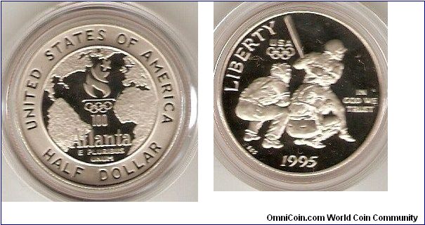 half dollar
XXVI Olympiad Atlanta
baseball