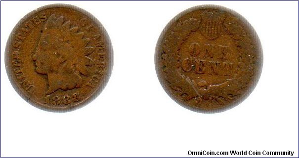 1888 USA Indian head cent