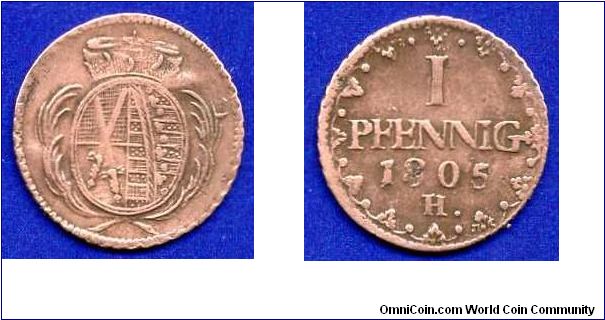 1 pfennig.
Saxony.



Cu.