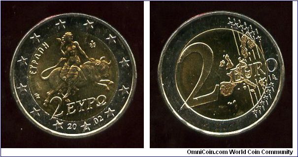 2 euro
The abduction of Europa, by Zeus in the form of a bull.
Map of the community