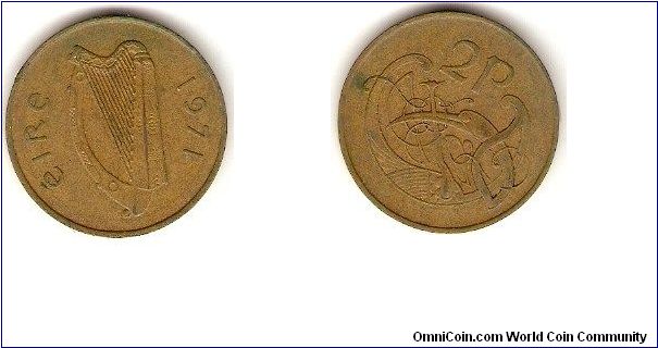decimal coinage
2 pence
bronze