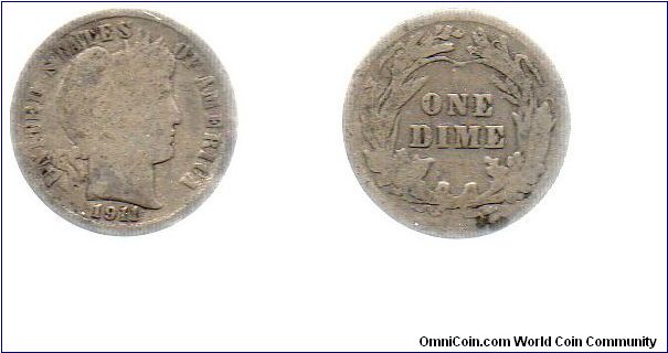 1911 Barber dime