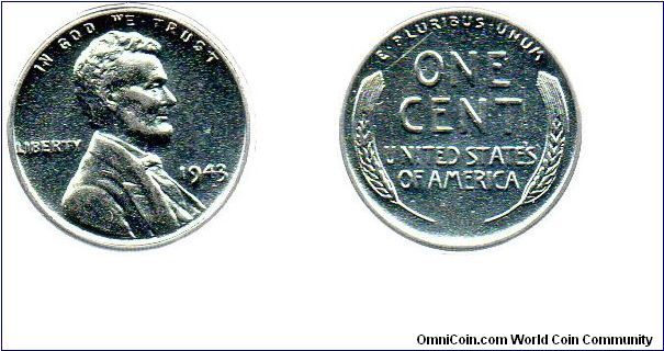 1943 steel Lincoln wheat cent