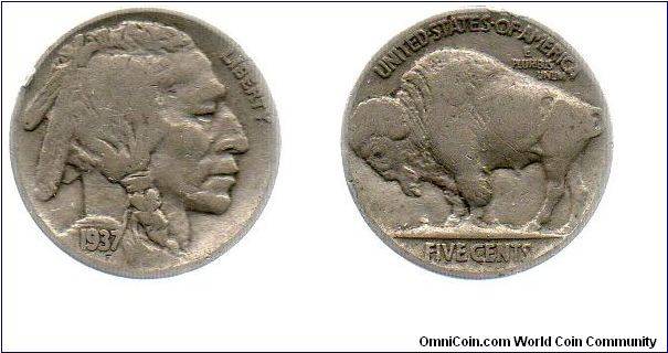 1937 Buffalo nickel