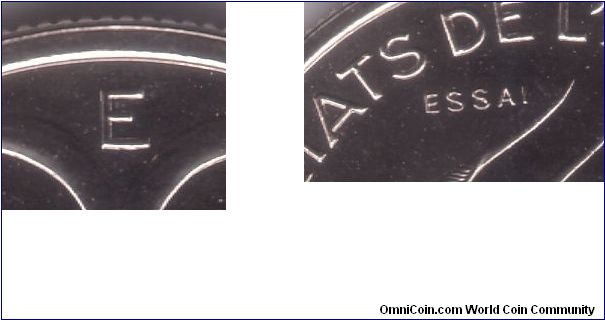 Details for referenced CS76A below. E code letter for Cameroon on the left and ESSAI mark to the left and above of Elands to the right.