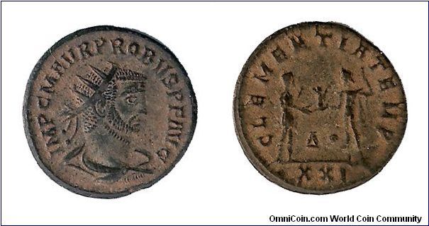 Probus Antoninianus
undated falls within his reign 276-282 
Antioch Mint