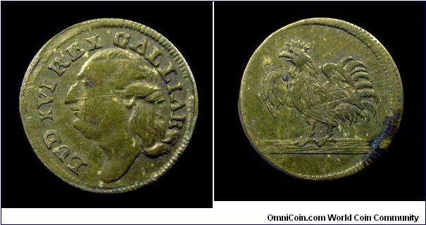 Louis XVI (Rooster) - Brass jetton mm. 15