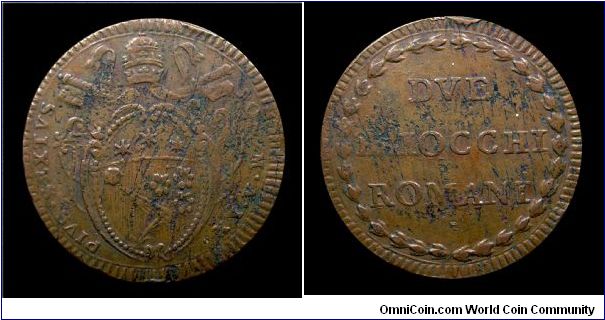 Papal States - Pius VI - 2 Baiocchi - Rome mint - Copper - Mm. 37,2