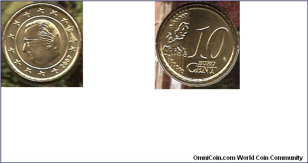10 eurocent
new map of Europe
1-year-type
only issued in sets