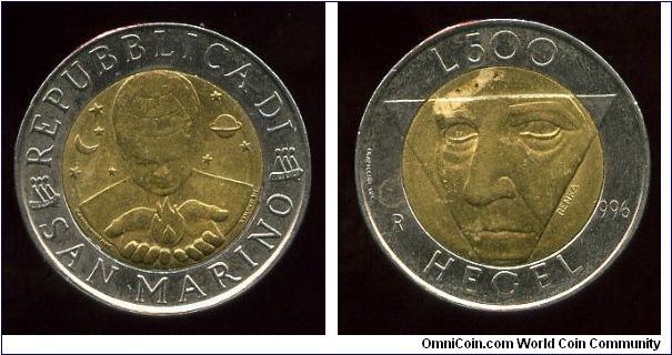 1996  bimetalic 
500l
Hegel
Child of the Universe  
Face within triangle