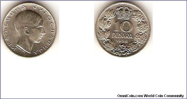 Kingdom of Yugoslavia
Peter II
10 dinara