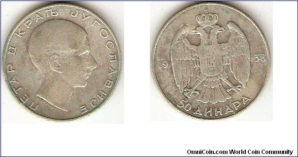 Kingdom of Yugoslavia
Peter II
50 dinara