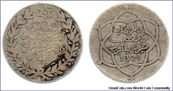 1911 Morocco 1/4 Rial