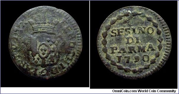 Duchy of Parma - Ferdinand I - Sesino (6 Denari)of Parma - Copper 16 mm