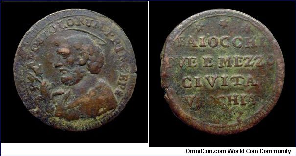 Papal States - Pius VI - Baiocchi 2 1/2 - Civitavecchia mint - Mm. 30