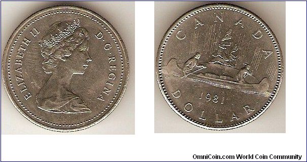 1 dollar
Elizabeth II
Voyageur dollar
nickel
modified design