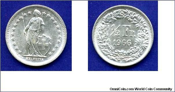 1/2 Franc.
Helvetica.
(B) Bern mint.


Ag835f. 2,5gr.