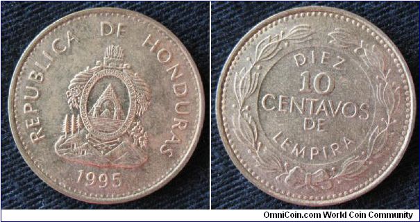 10 centavos.  Obverse is Honduran coat of arms.