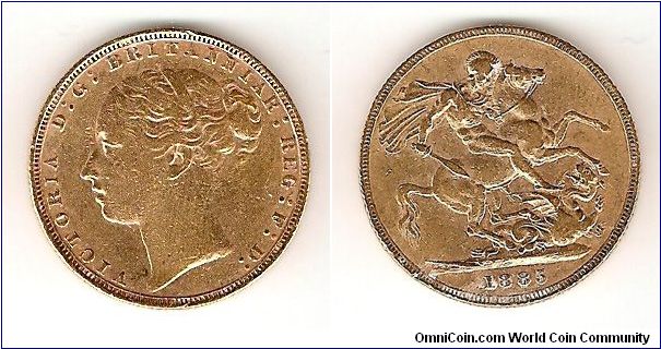 Gold Sovereign Queen Victoria young head.