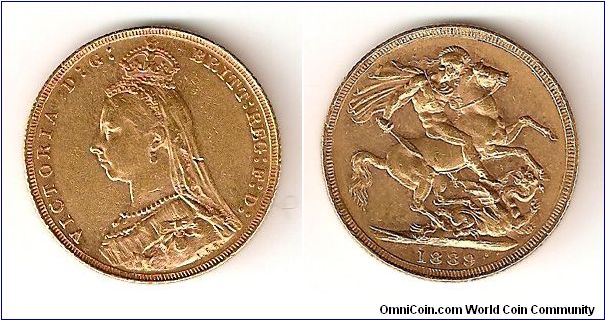 Gold Sovereign Queen Victoria jubilee head.
