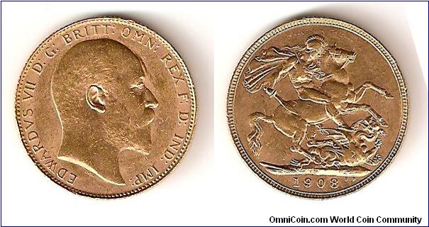 Gold Sovereign King Edward.