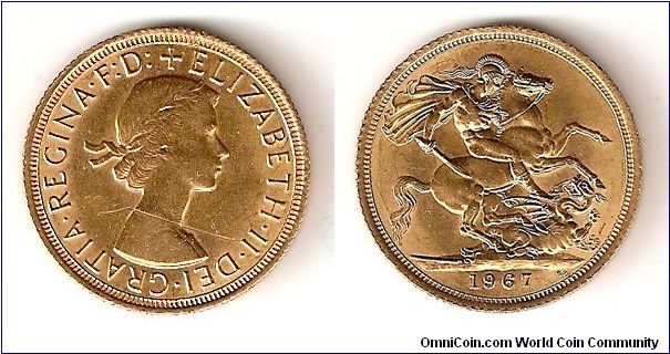 Gold Sovereign Queen Elizabeth.