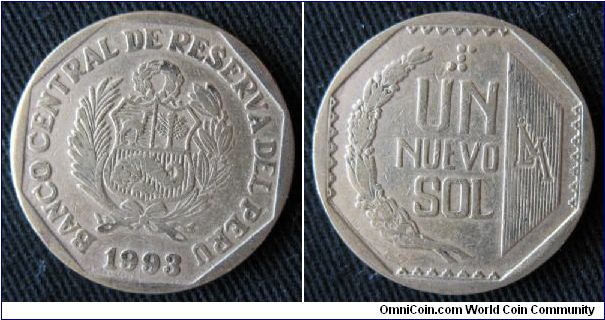1 new sol.  Obverse is coat of arms.