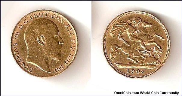 1/2 Sovereign Gold King Edward