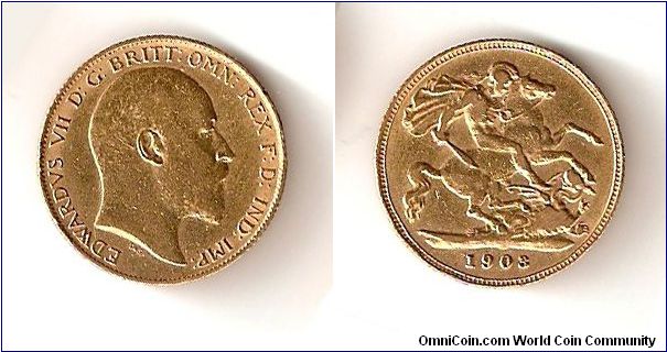 1/2 Sovereign Gold King Edward