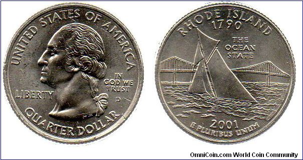2001 D Rhode Island quarter dollar