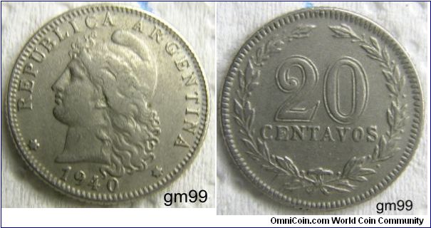 20 Centavos (1896-1942)