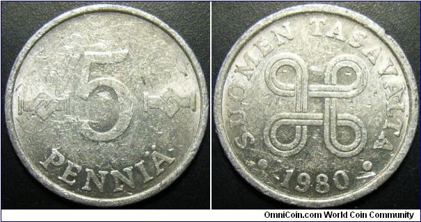 Finland 1980 5 pennia.