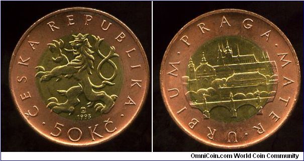 50 koruna
Czech Lion
Praga Mater Urbium  (Cityscape)