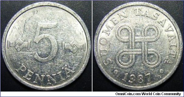 Finland 1987 5 pennia.