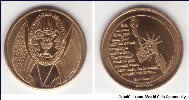 1986 AINA medal: 100 years anniversary of the Statue of Liberty